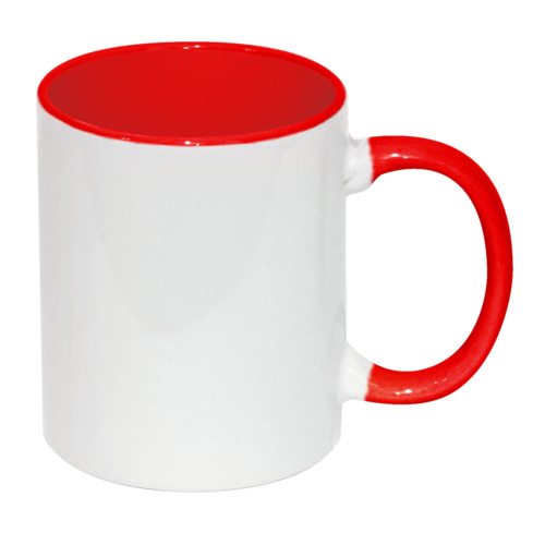 Кружка цветная внутри с цветной ручкой красный Кружка цветная внутри с цветной ручкой красный